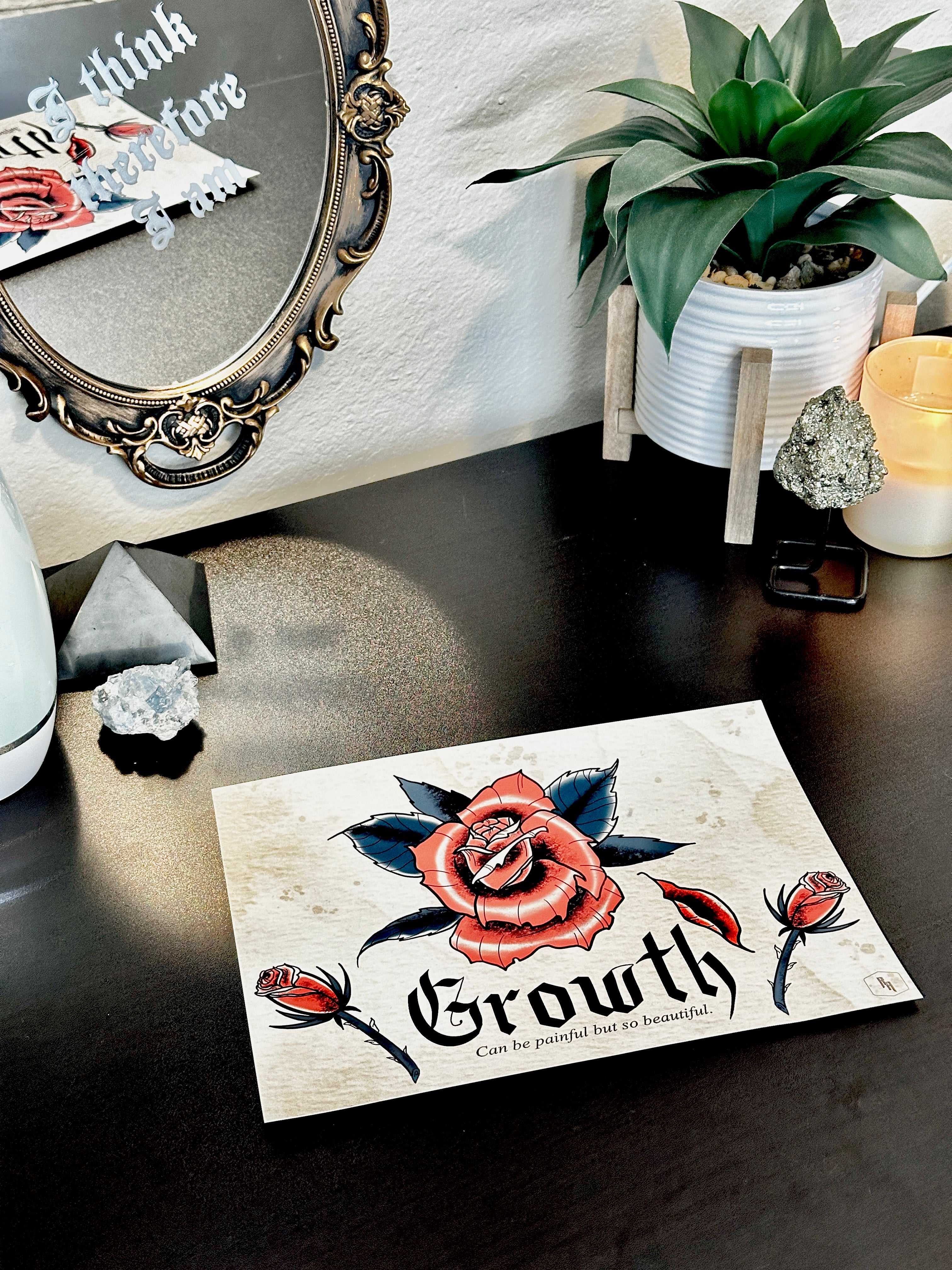 Growth Print by Rugged Attitude displayed in an aesthetic office desk.